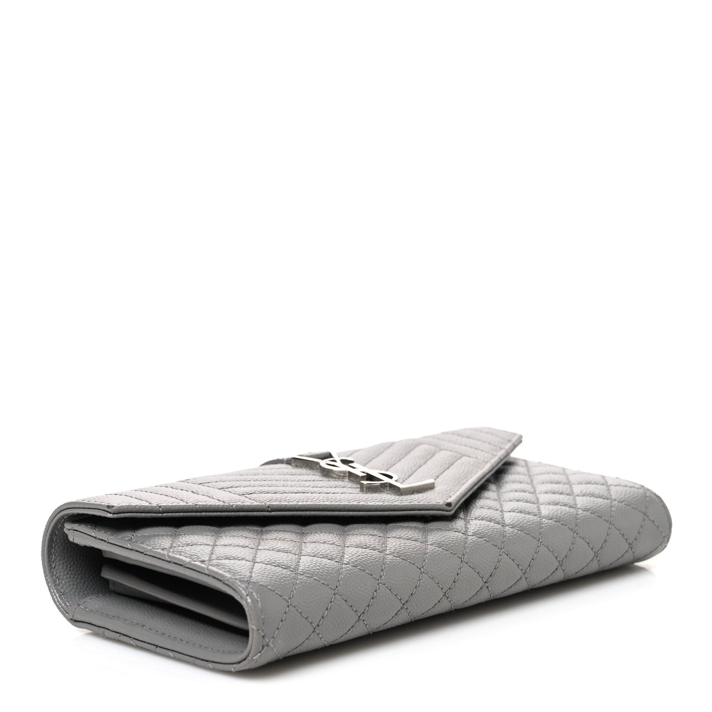 Grain De Poudre Mixed Matelasse Triquilt Large Monogram Wallet Stone