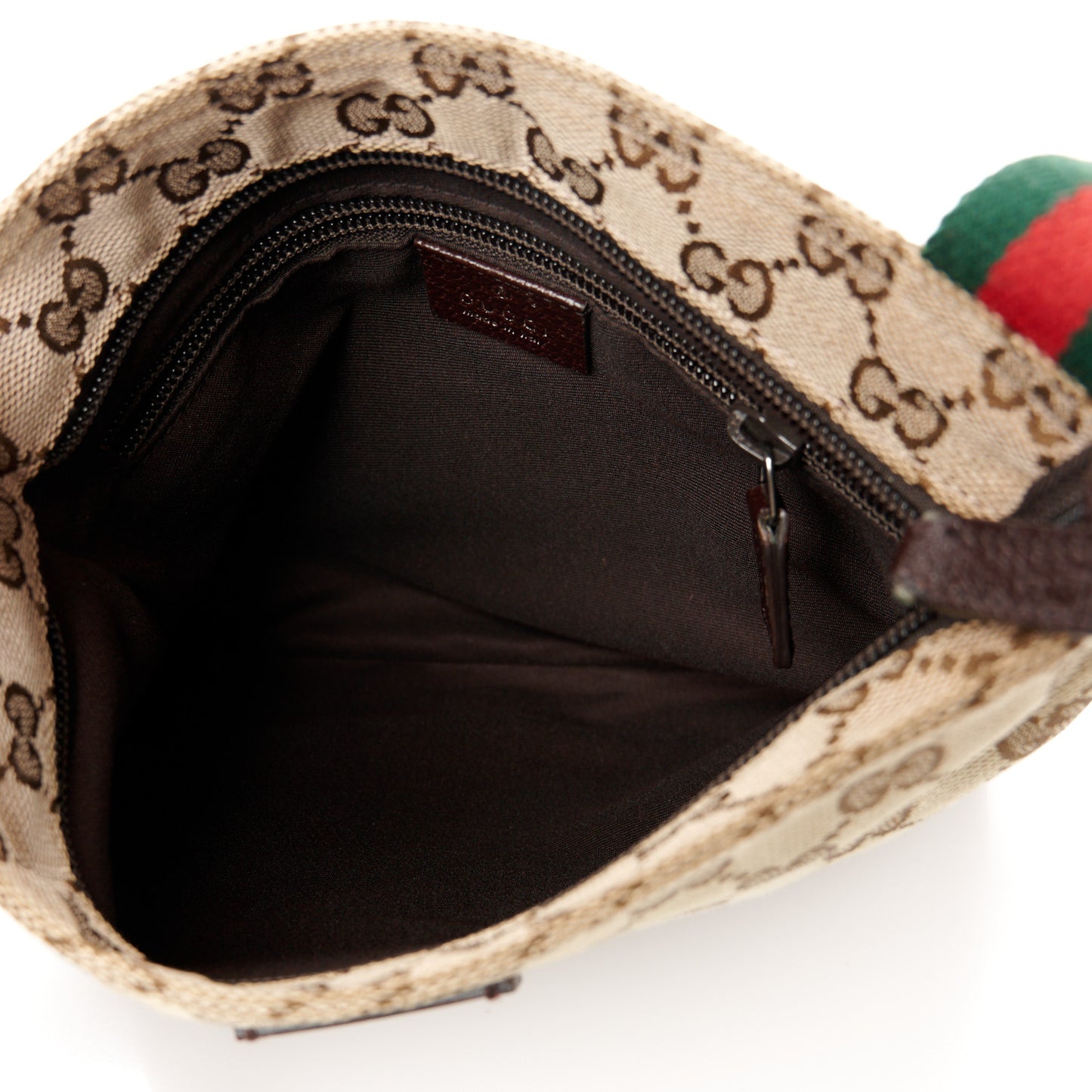 Monogram Web Small Flat Messenger Bag Brown
