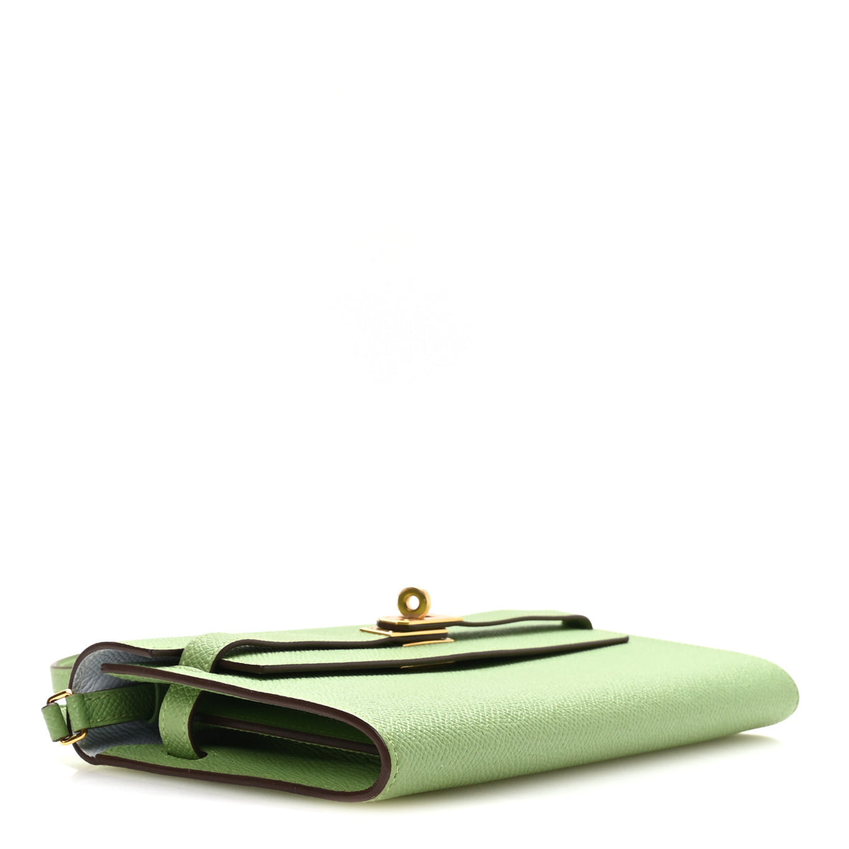 Hermes Epsom Verso Kelly Wallet To Go  Vert Criquet Bleu Brume 4 of 11