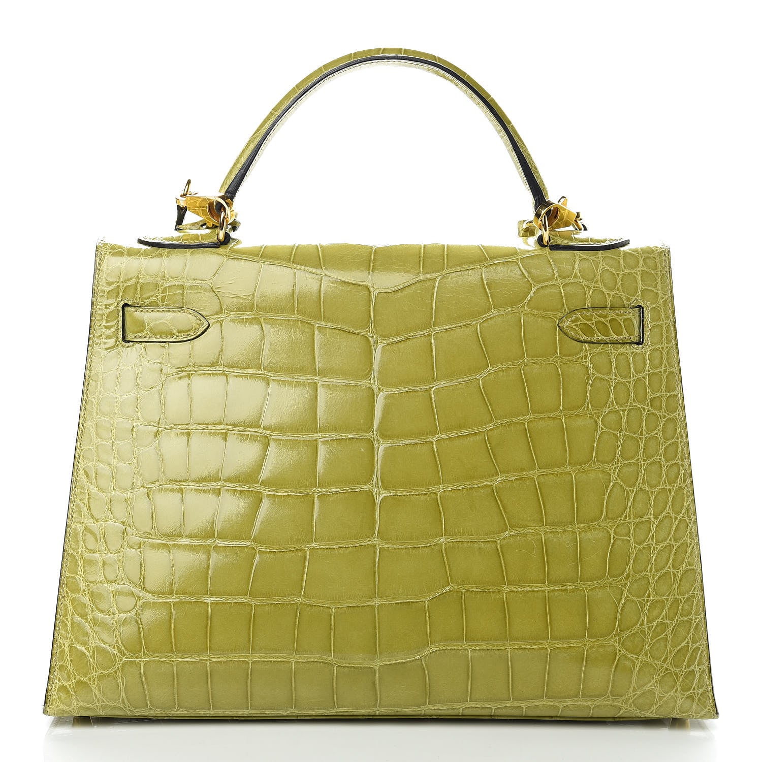 Hermes Shiny Alligator Kelly Sellier 32 Vert Chartreuse 5 of 40