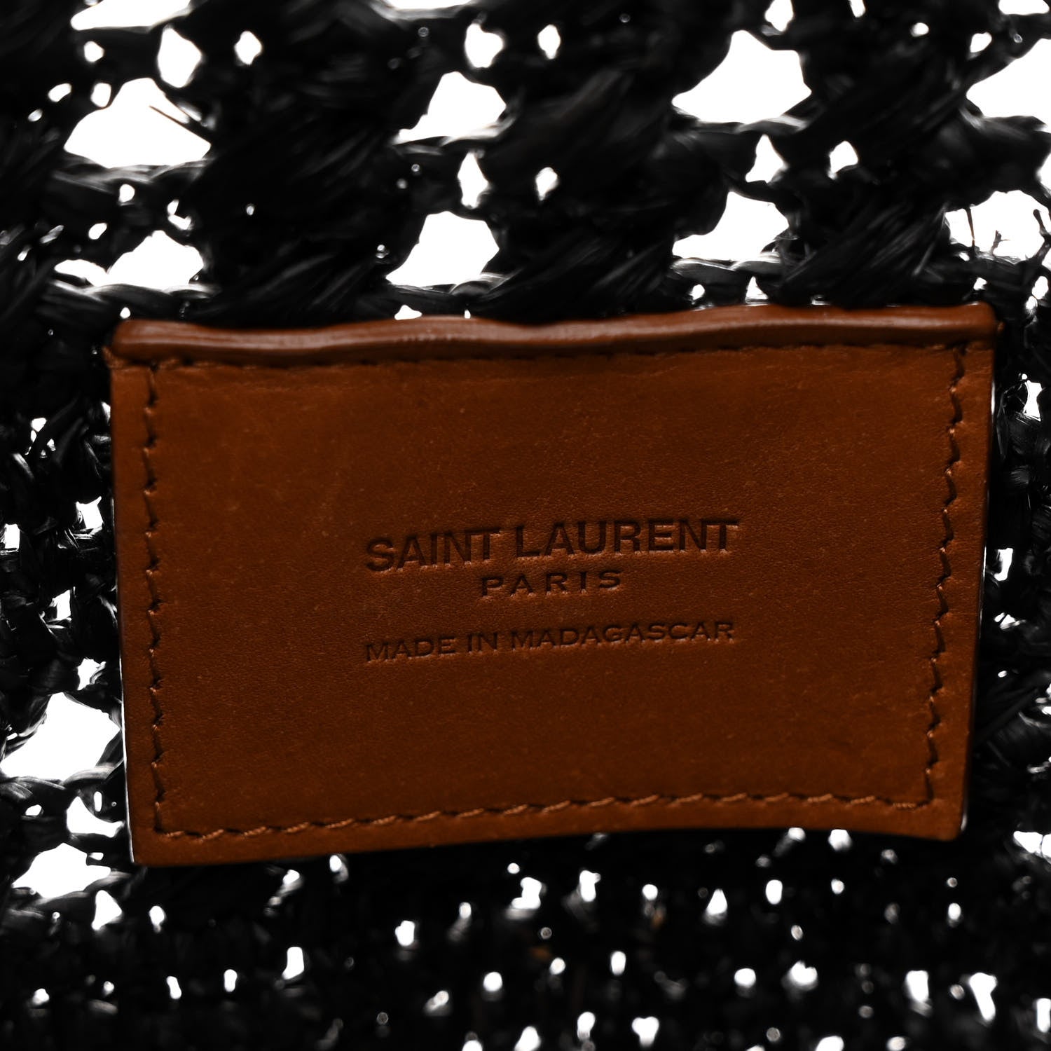 Saint Laurent Raffia Calfskin Medium Panier Tote Black 6 of 12
