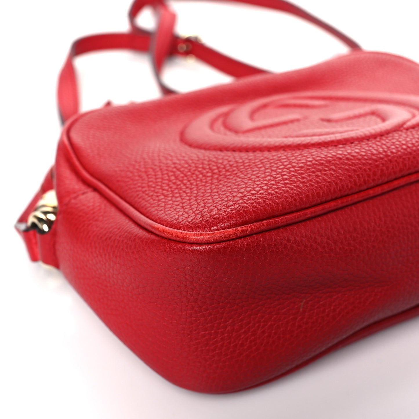 Pebbled Calfskin Small Soho Disco Bag Vibrant Red