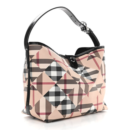 Burberry Patent Trim Patchwork Check Large Bucket Bag 4 of 15