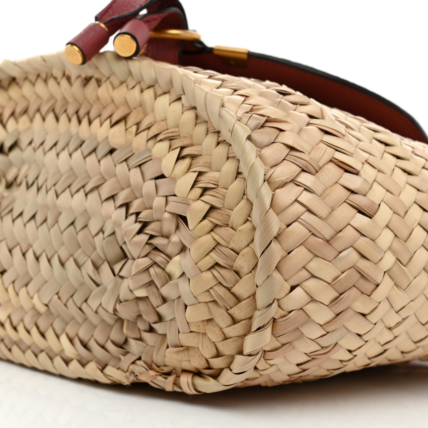 Raffia Calfskin Marcie Basket Faded Rose
