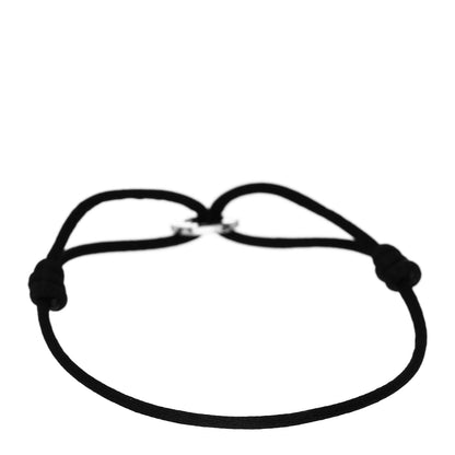 Cartier 18K White Gold Diamond LOVE Adjustable Cord Bracelet Black 3 of 4