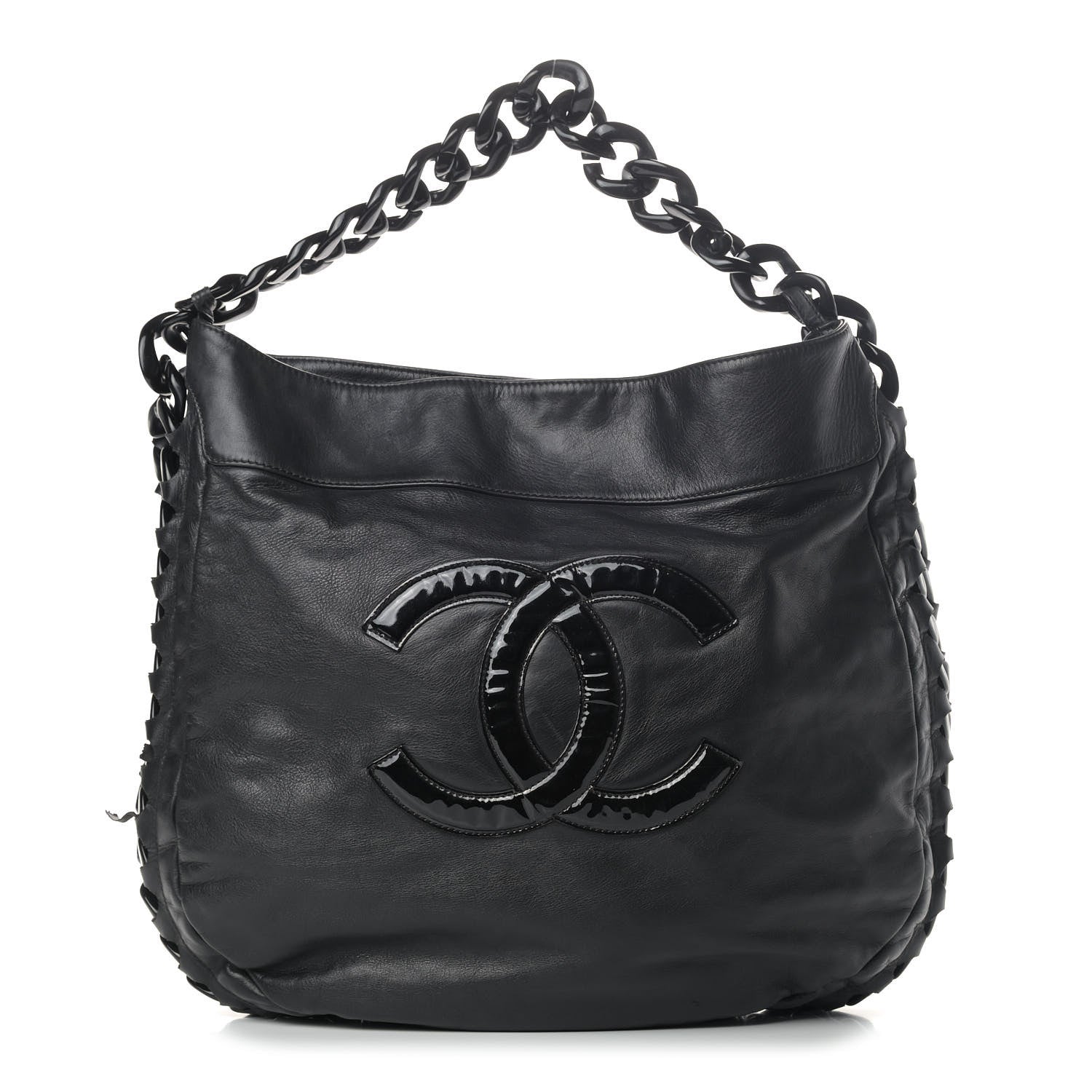 Chanel Calfskin Modern Chain Rhodoid Hobo Black 1 of 6