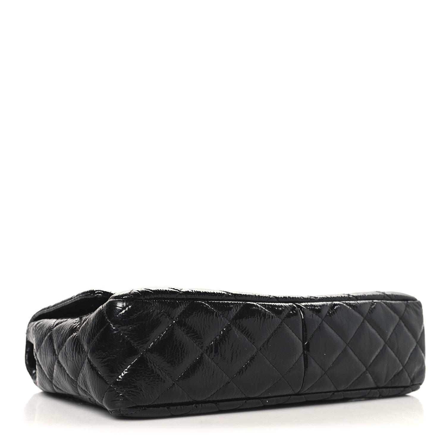 Chanel Crinkled Patent Quilted Jumbo Single Flap Black 4 of 11