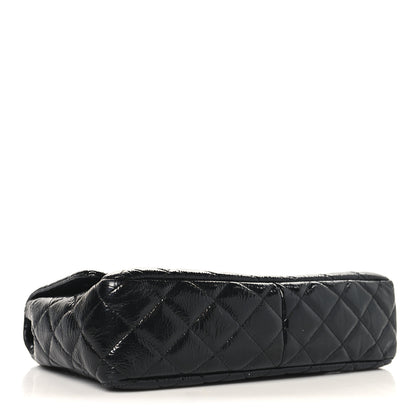 Chanel Crinkled Patent Quilted Jumbo Single Flap Black 4 of 11
