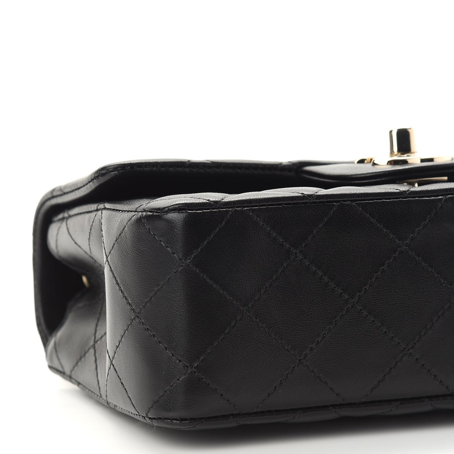 Lambskin Quilted Mini Rectangular Flap Black