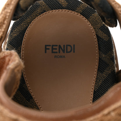 Fendi Braided Fabric Jacquard FF Fendi Feel 25mm Sandals 40.5 Sughero Black Tabacco 6 of 9
