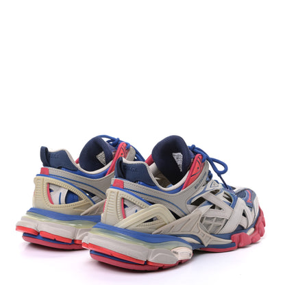 Balenciaga Rubber Mesh Bi-Color Mens Track.2 Open Sneakers 42 Beige Blue Red 2 of 4
