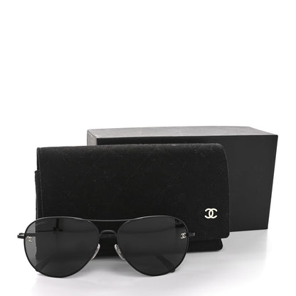 Chanel Aviator CC Sunglasses 4189-T-Q Black 7 of 7