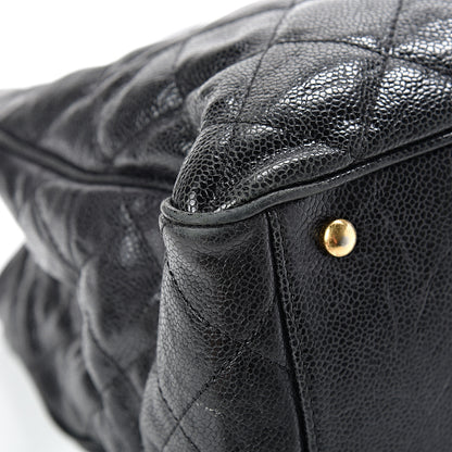 Chanel Crumpled Grained Calfskin Quilted CC Crave Tote Black 8 of 16