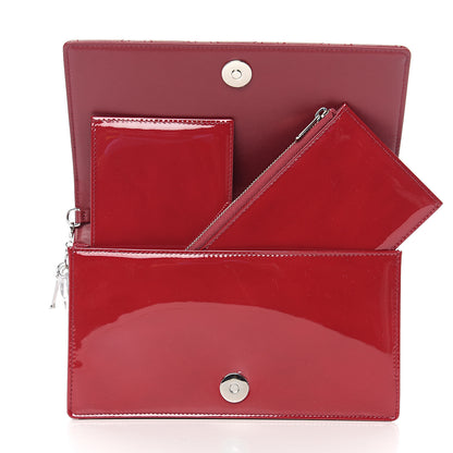 Christian Dior Patent Cannage Lady Dior Clutch Red 8 of 10