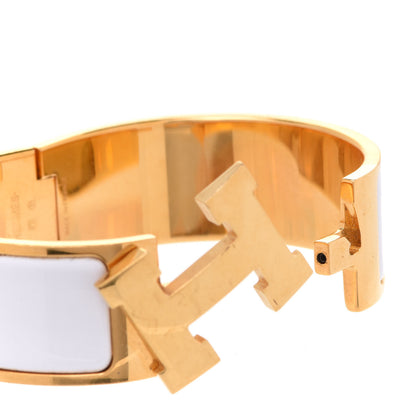 Hermes Enamel Wide Clic Clac H Bracelet PM White 5 of 7
