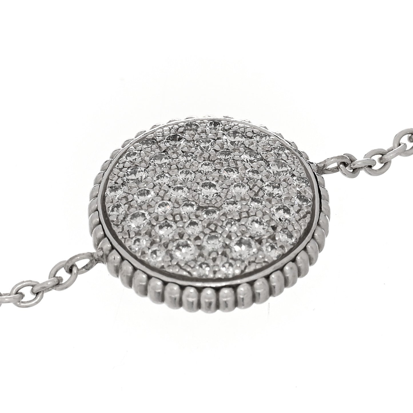 18K White Gold Pave Diamond Rose Des Vents Bracelet