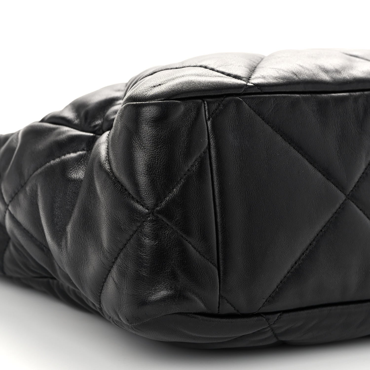 Chanel Lambskin Quilted Chanel 19 East West Shopping Bag Black 9 of 10