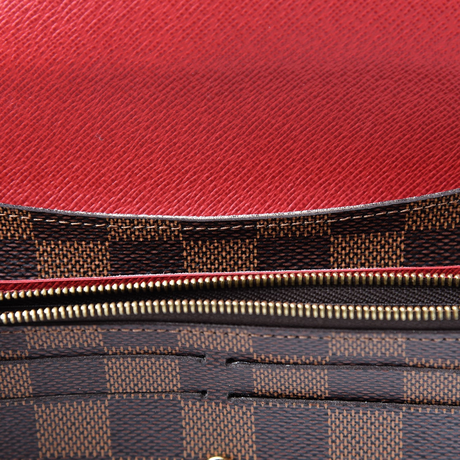 Louis Vuitton Damier Ebene Emilie Wallet Red 12 of 13