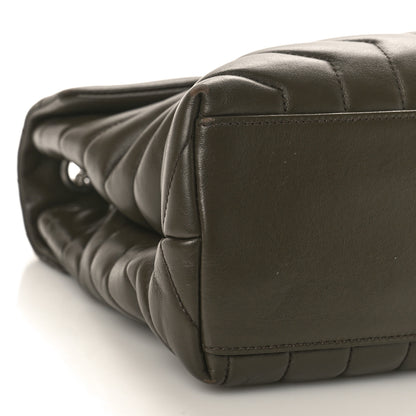 Saint Laurent Calfskin Y Quilted Monogram Medium Loulou Chain Satchel Khaki Fonce 7 of 9