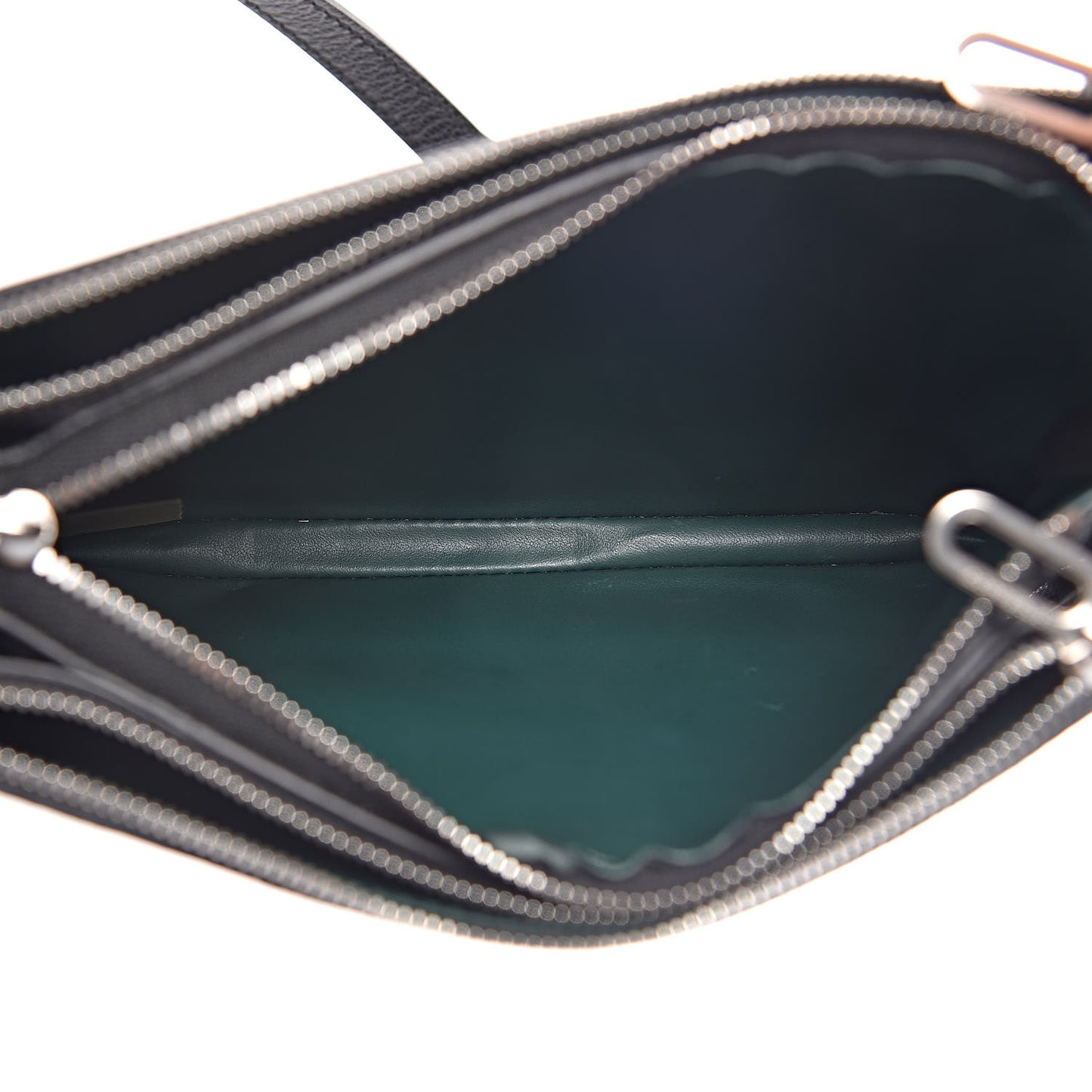 Grainy Goatskin Penhurst D-Ring Triple Zip Crossbody Bag Black