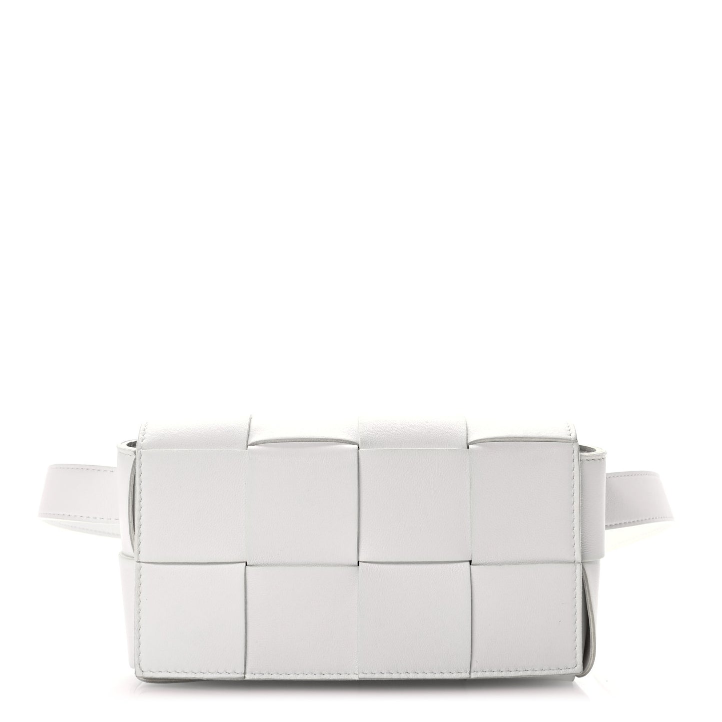 Nappa Maxi Intreccio The Belt Cassette Bag White