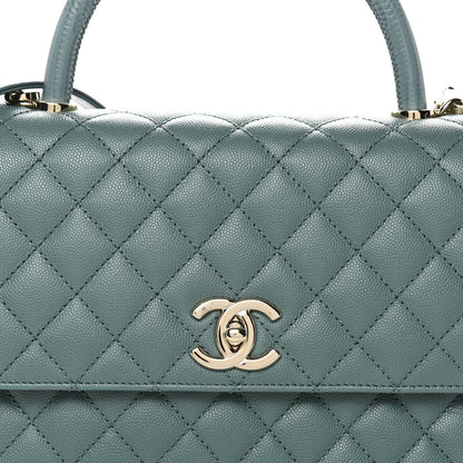 Chanel Caviar Lizard Quilted Small Coco Handle Flap Green 8 of 11