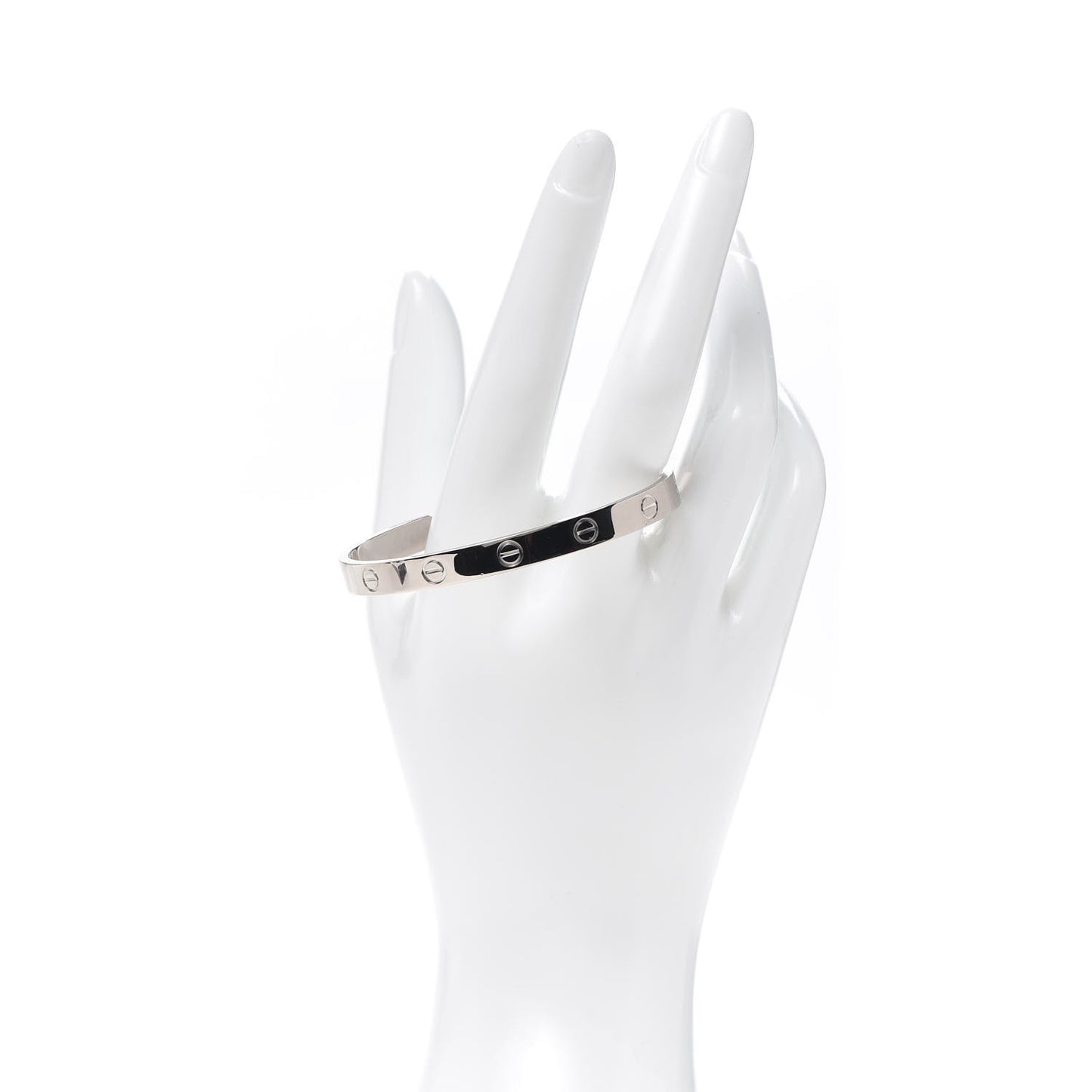 18K White Gold LOVE Cuff Bracelet 17