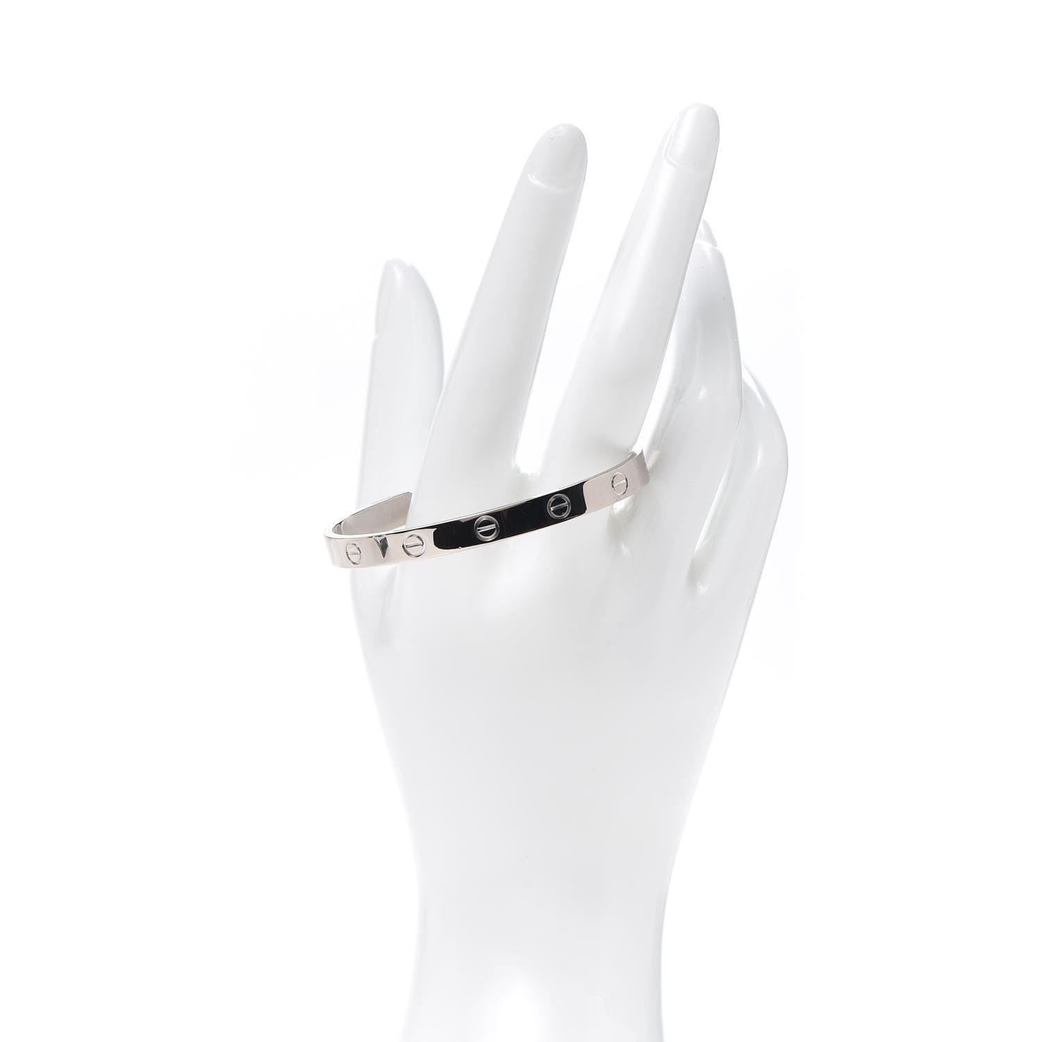 Cartier 18K White Gold LOVE Cuff Bracelet 17 2 of 6
