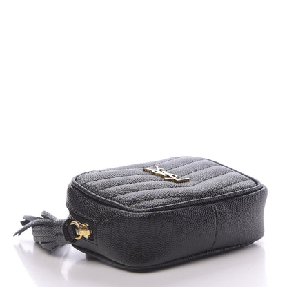 Saint Laurent Grain De Poudre Matelasse Monogram Baby Lou Camera Bag Black 4 of 11