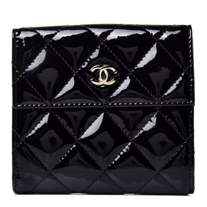 Chanel Patent Quilted Compact French Flap Wallet Black 1 of 7