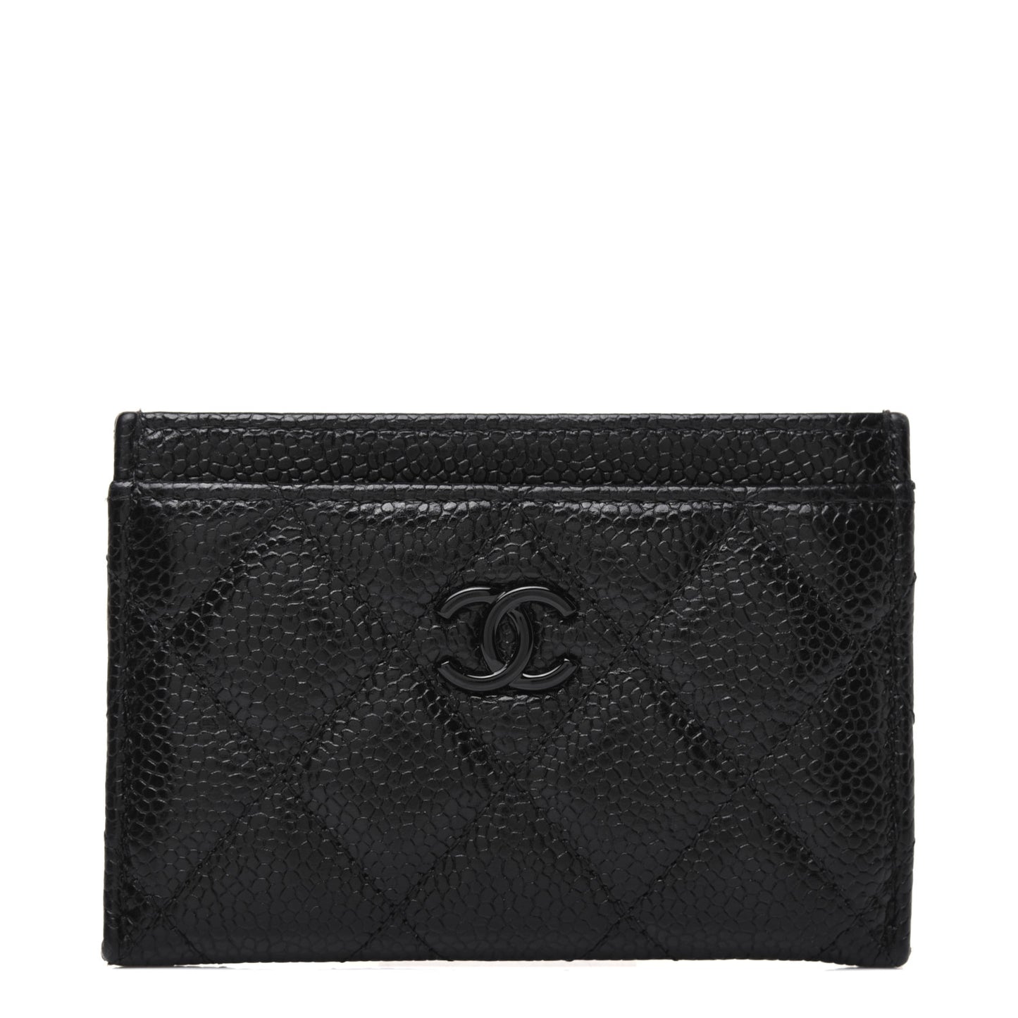 Caviar Quilted Incognito Card Holder Black