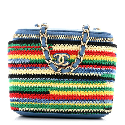 Chanel Lambskin Crochet Mini Vanity Case With Chain Blue Multicolor 1 of 13