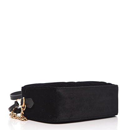 Gucci Velvet Matelasse Small GG Marmont Chain Shoulder Bag Black 4 of 10