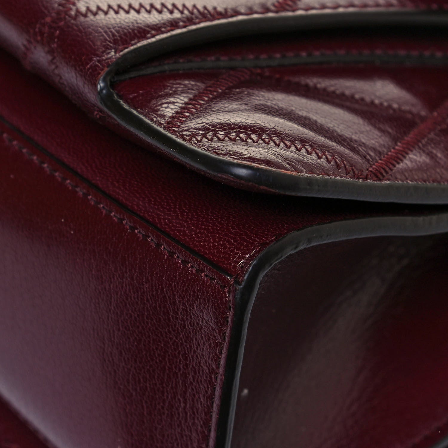 Givenchy Goatskin Quilted Medium GV3 Shoulder Bag Aubergine 6 of 16