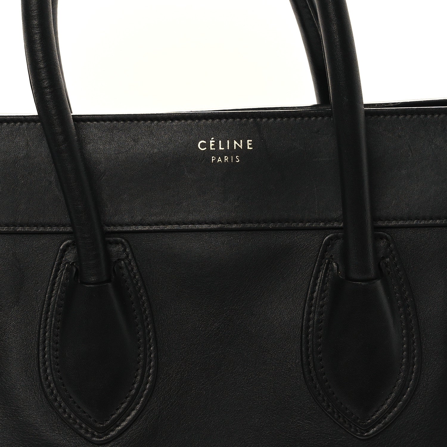 Celine Drummed Calfskin Mini Luggage Black 7 of 11