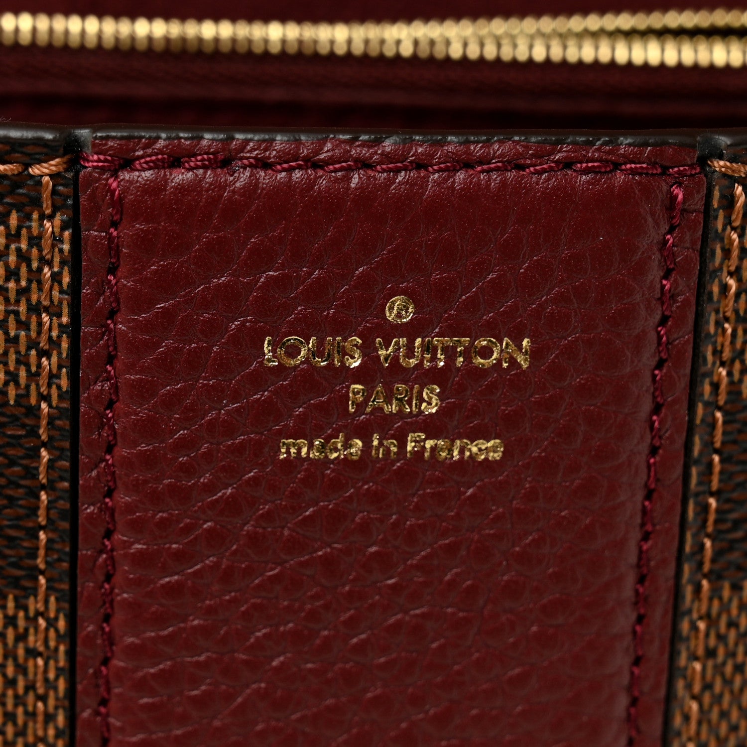 Louis Vuitton Damier Ebene Cuir Taurillon Wight Bordeaux 6 of 9