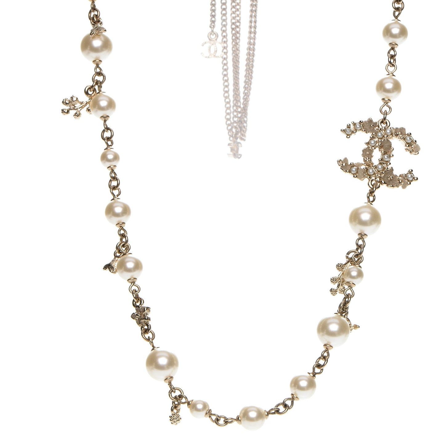 Pearl Camellia CC Short Necklace Gold