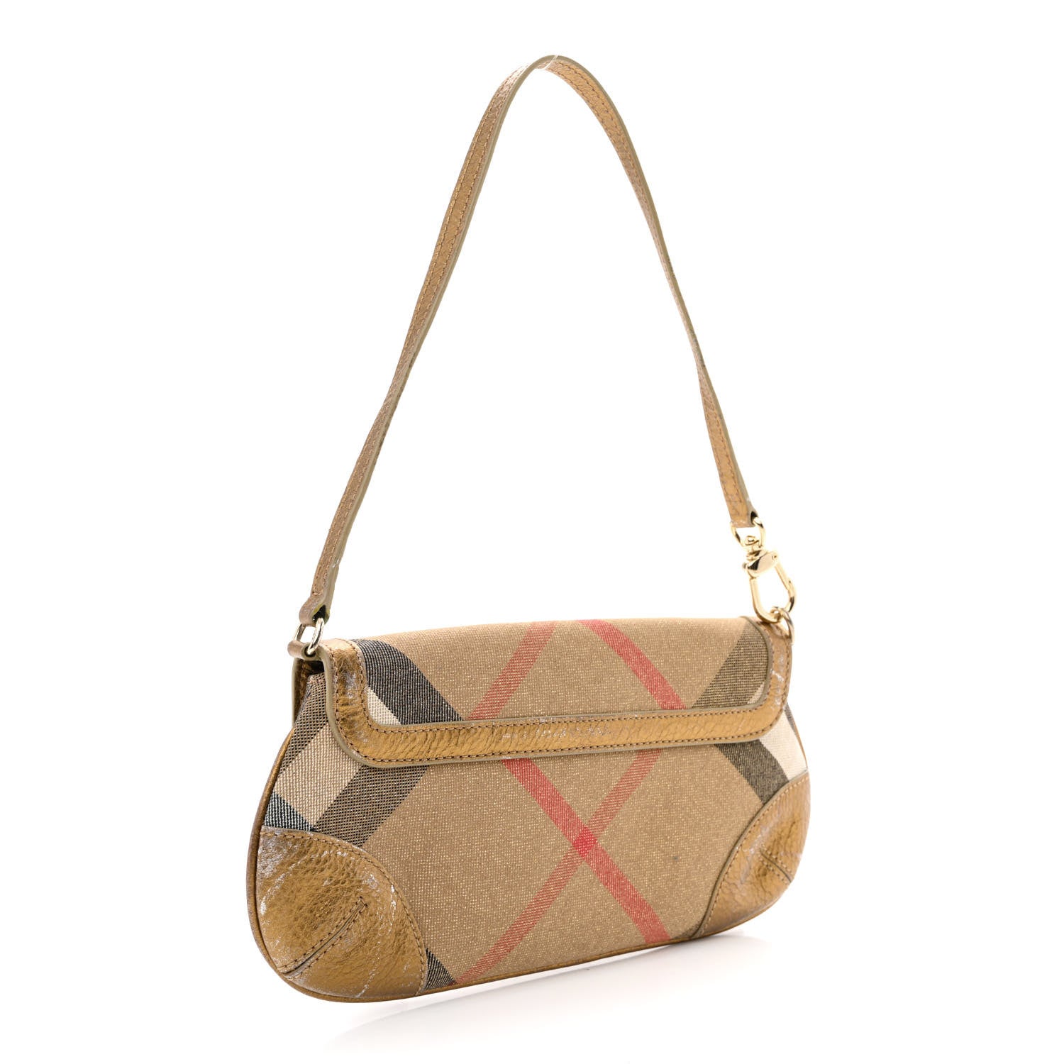 Burberry Metallic Calfskin Shoulder Bag Gold 3 of 12