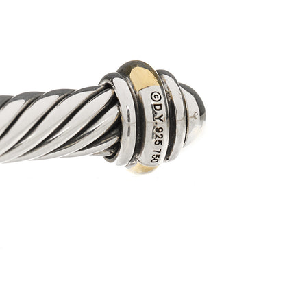 David Yurman Sterling Silver 18K Yellow Gold 4mm Cable Classics Bracelet 4 of 4