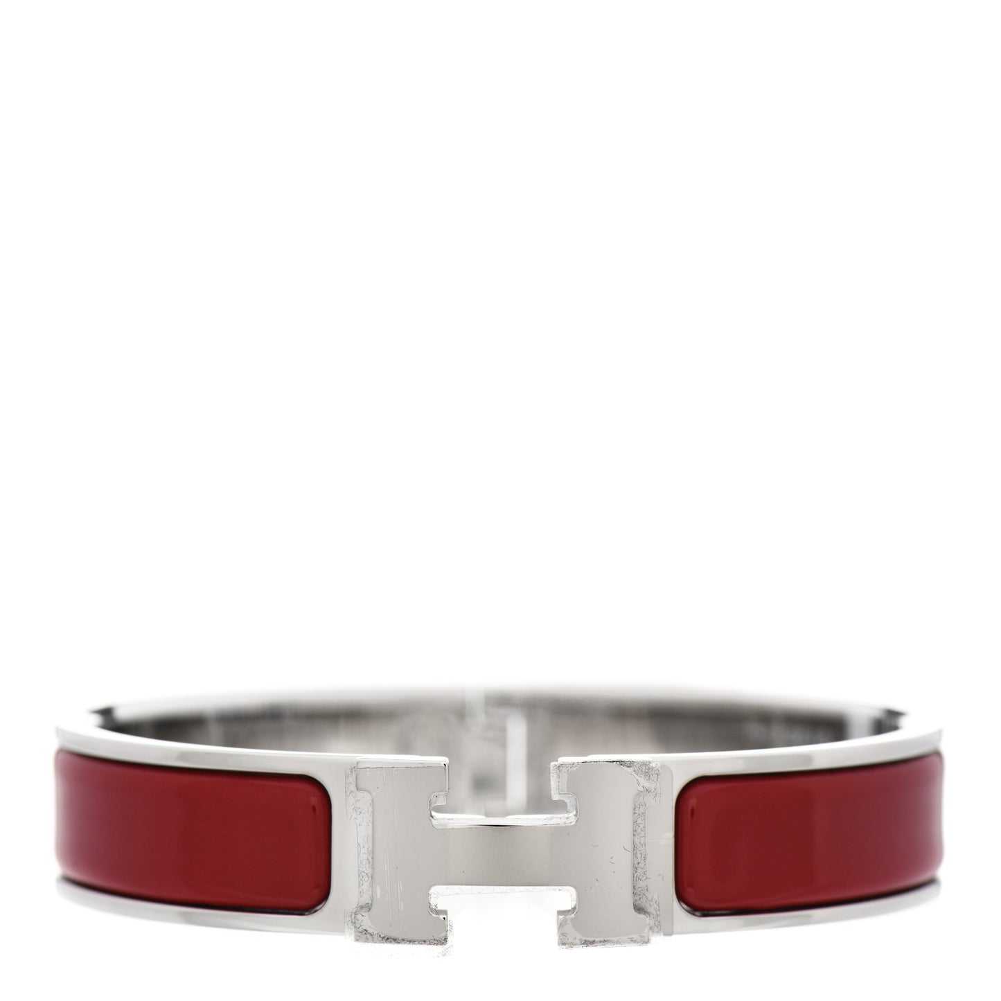 Enamel Narrow Clic Clac H Bracelet PM Rouge