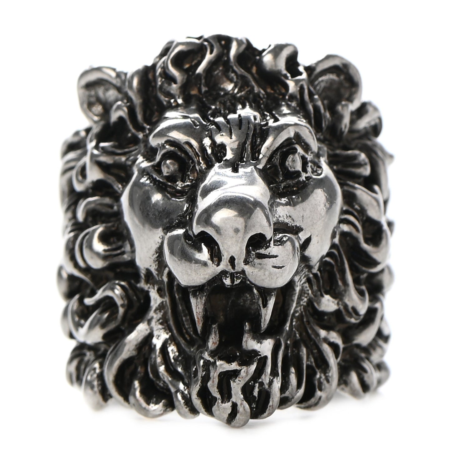 Palladium Lion Head Ring 19 8.75 Aged Silver