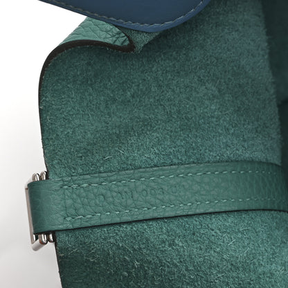 Hermes Taurillon Clemence Swift Eclat Picotin Lock 22 MM Vert Verone Bleu De Prusse 7 of 10