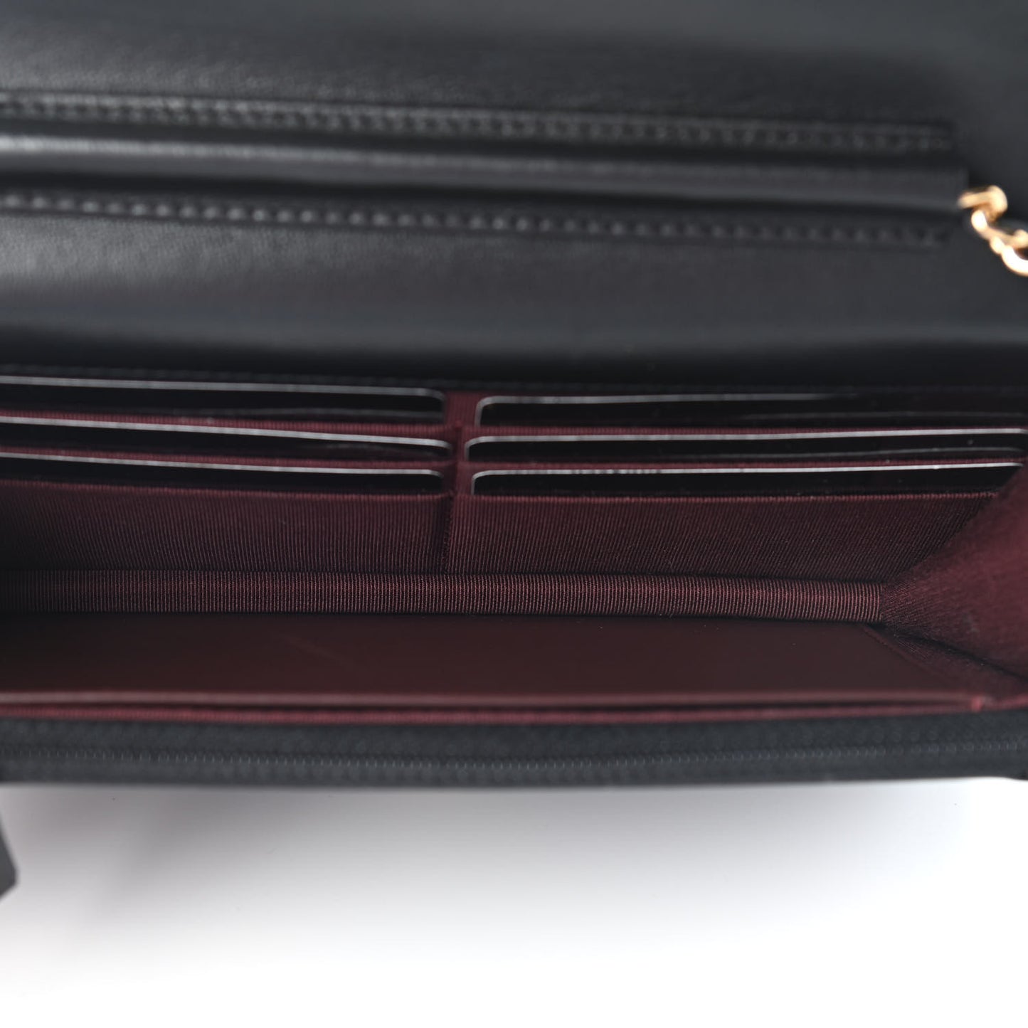 Lambskin Quilted Wallet On Chain WOC Black