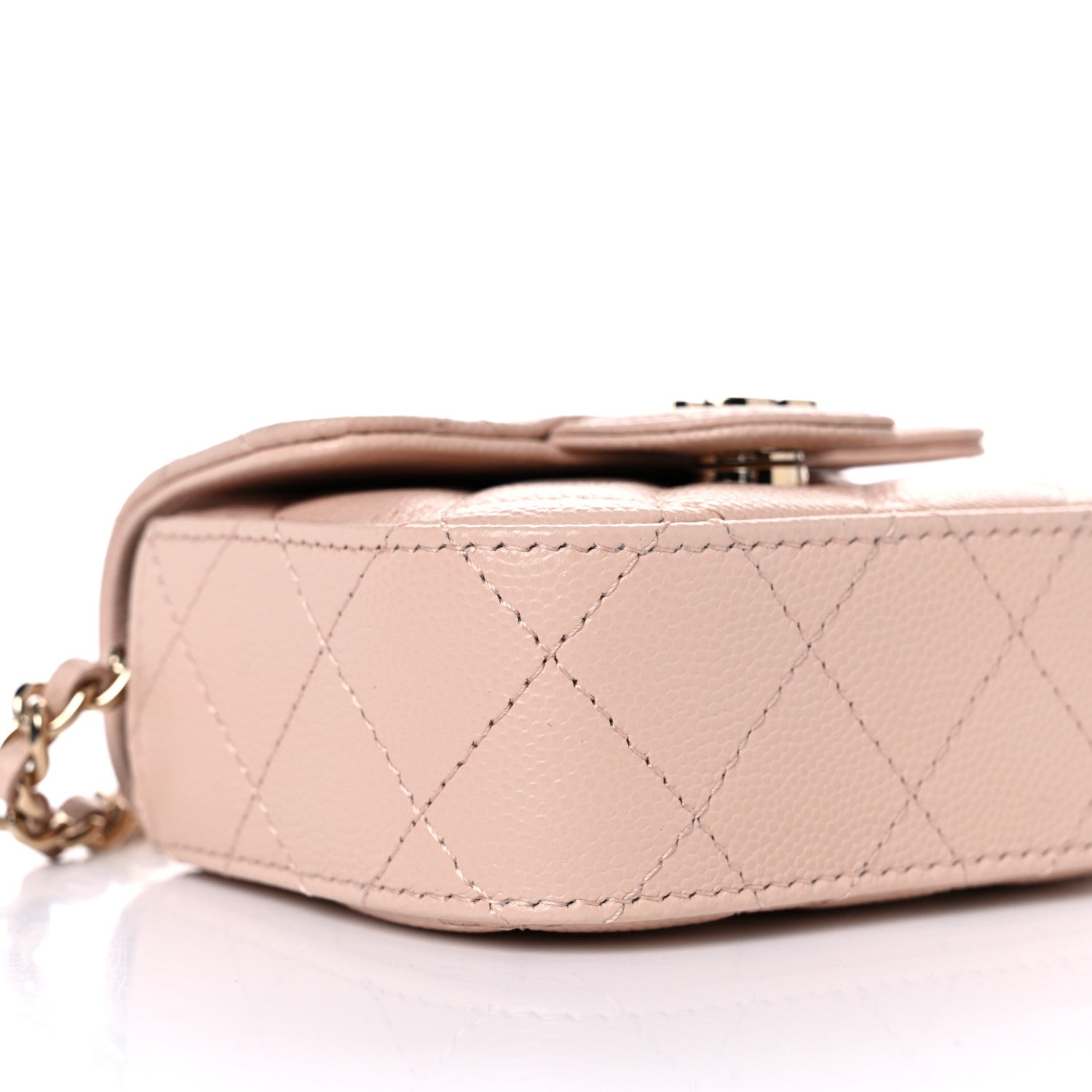 Chanel Caviar Quilted Mini Clutch With Chain Light Beige 9 of 11