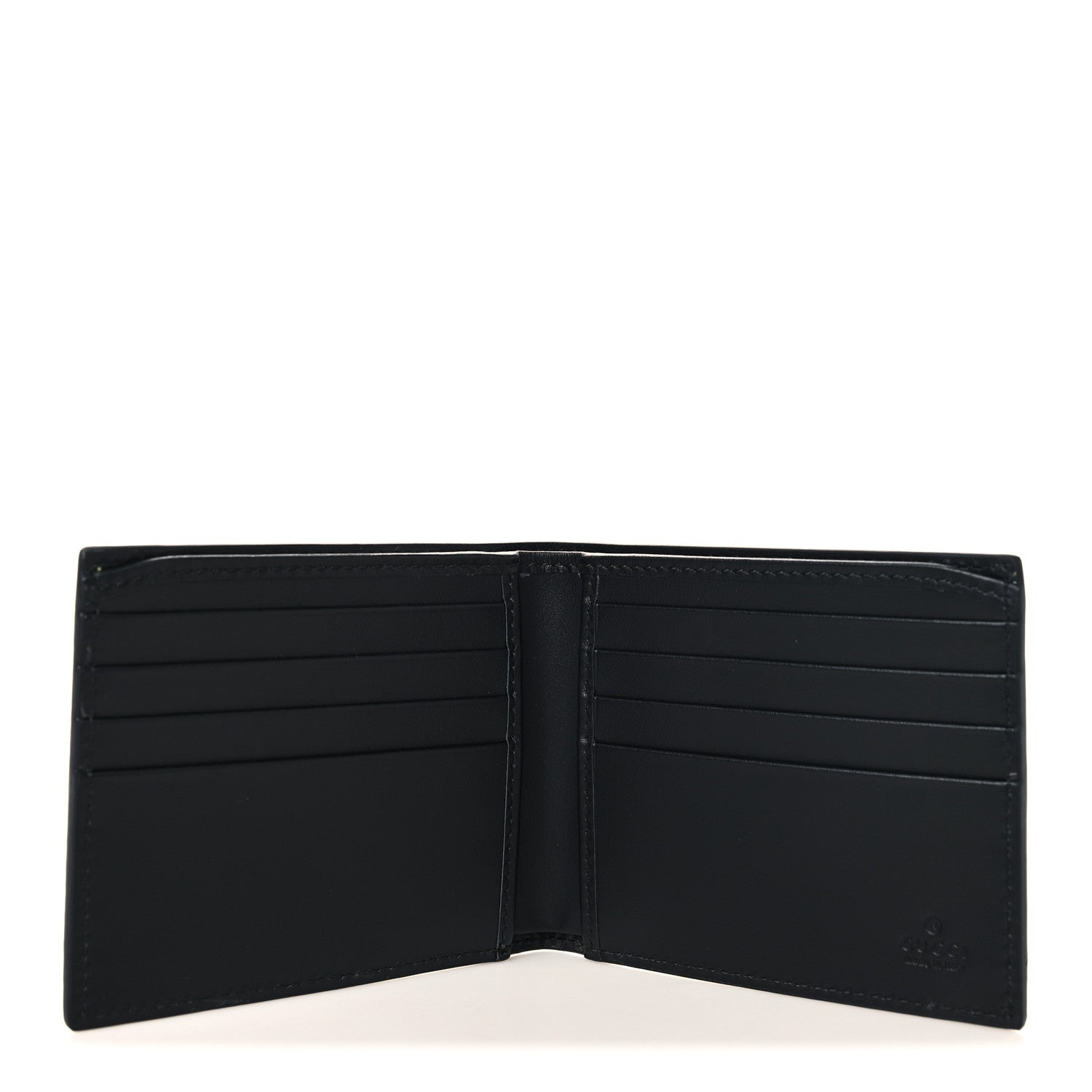 Gucci Piuma Calfskin Jumbo GG Embossed Wallet Dark Grey Black 5 of 7