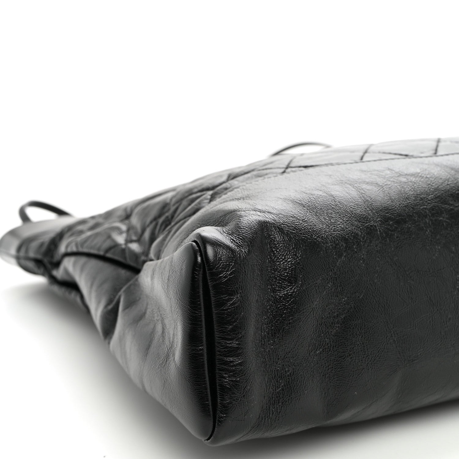 Chanel Shiny Aged Calfskin Quilted Large 31 Shopping Bag Black 9 of 10