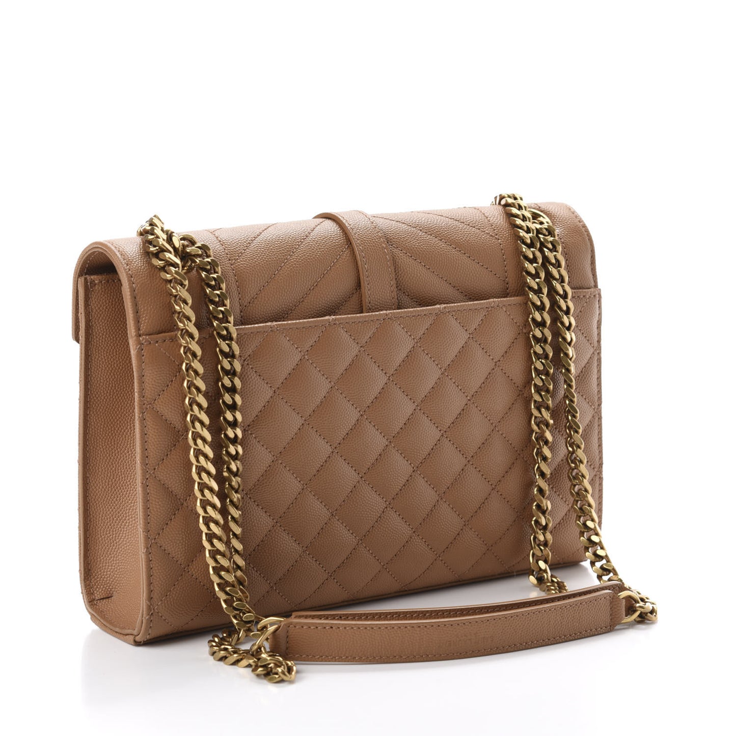Grain De Poudre Textured Mixed Matelasse Triquilt Medium Monogram Satchel Dune