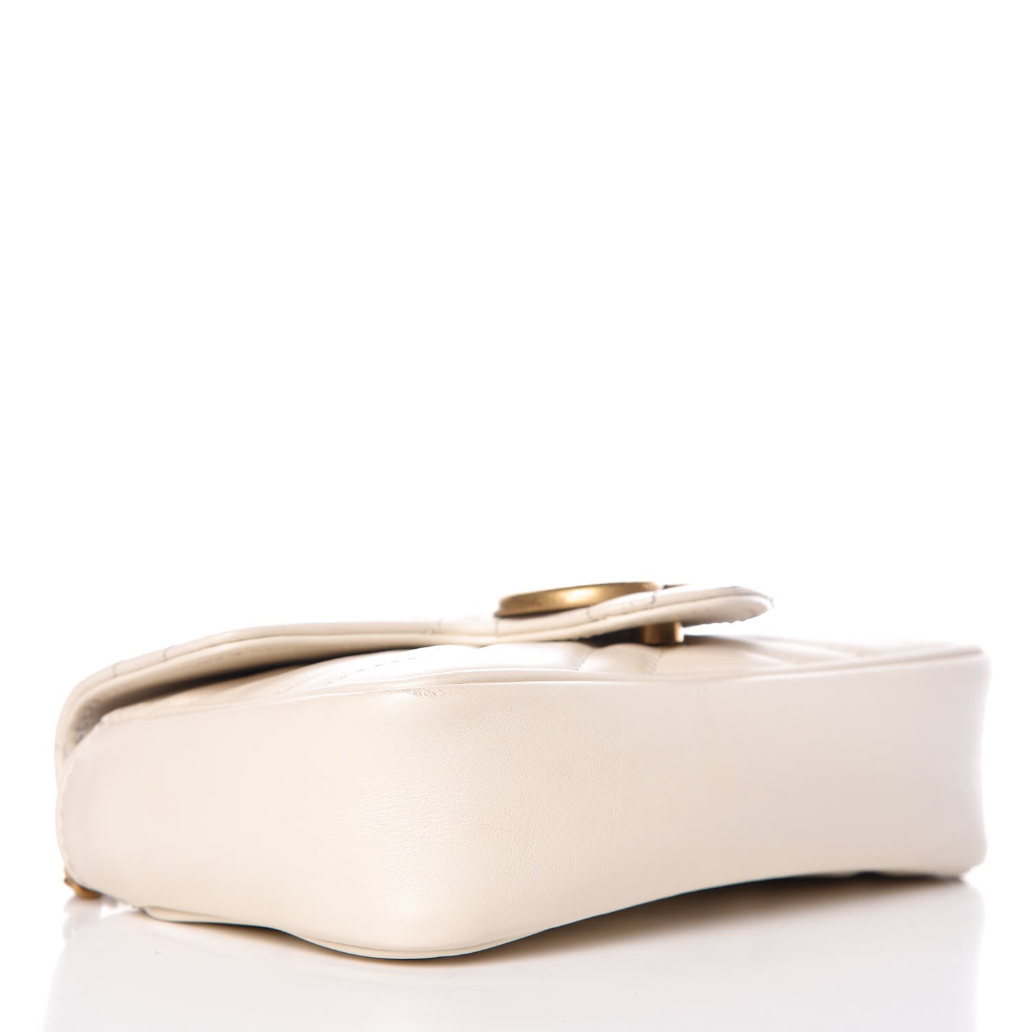 Gucci Calfskin Matelasse Super Mini GG Marmont Shoulder Bag White 4 of 13