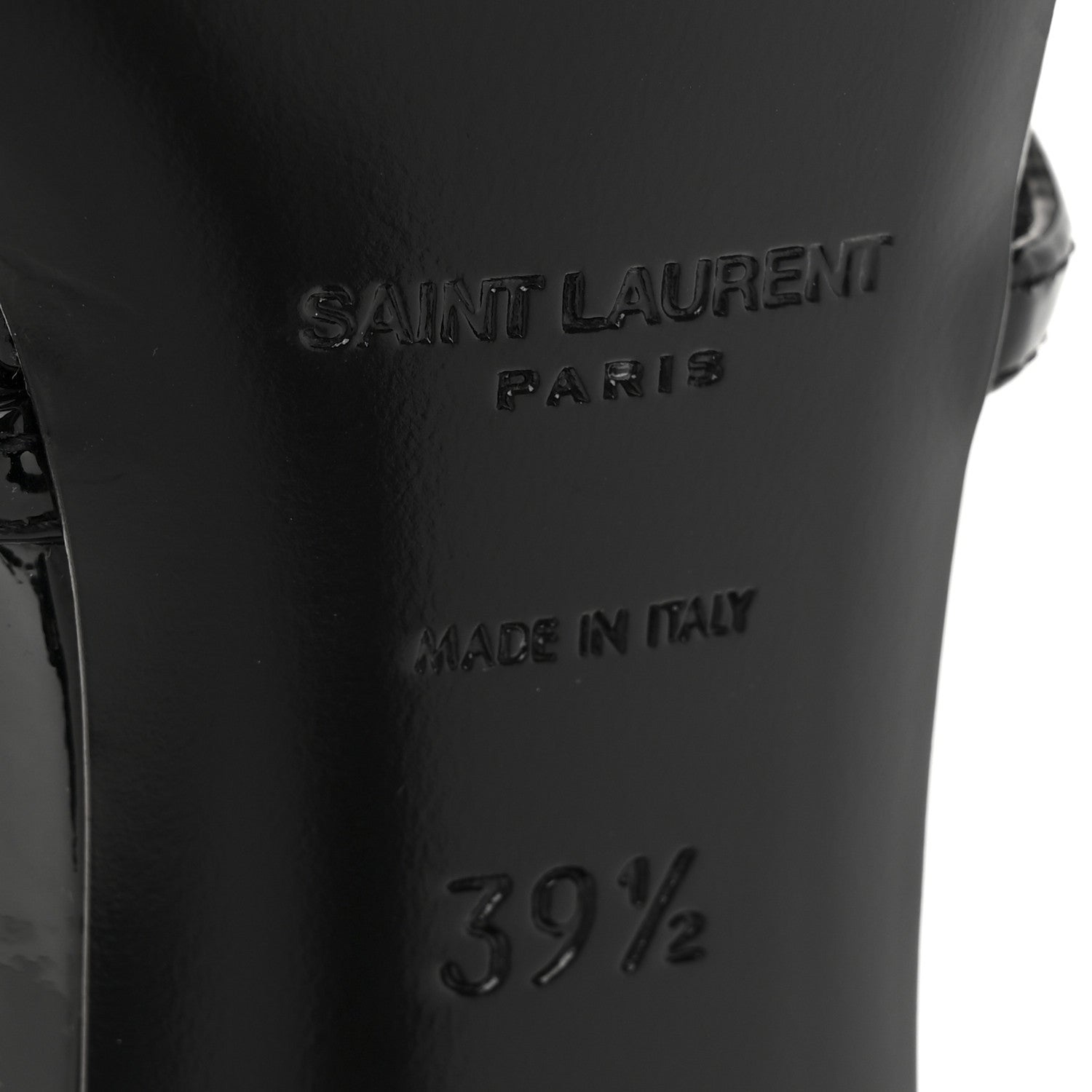Saint Laurent Patent Cassandra 100 Ankle Strap Sandals 39.5 Black 7 of 10