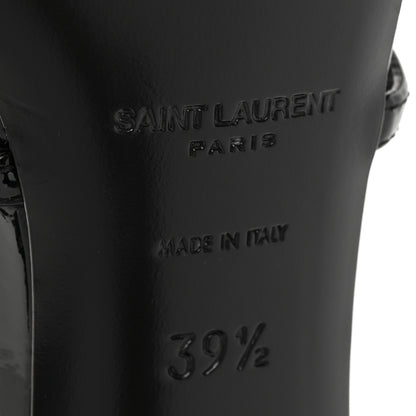 Saint Laurent Patent Cassandra 100 Ankle Strap Sandals 39.5 Black 7 of 10